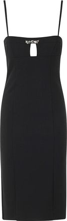 Blumarine Knee-Length Black Bow Dress With Bijou Brooch Detail