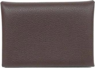 Herm&egrave;s Pre-owned Wallets, male, Brown, Size: ONE SIZE Pre-owned Calvi Duo Evercolor Coin Case