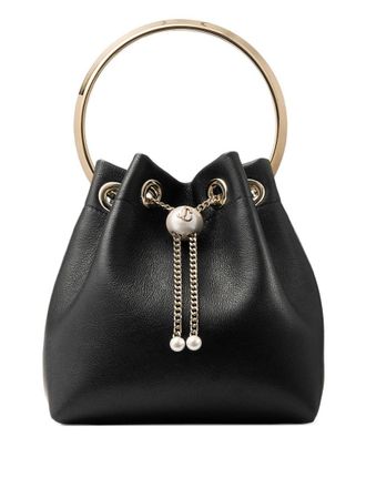 Jimmy Choo London Black Bon Bon Bucket Bag