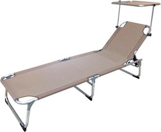 Papillon Papillon - lettino spiaggia alluminio c/parasole tortora