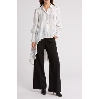 Patrizia Luca Stripe Long Sleeve Shirtdress in Off White at Nordstrom Rack, Size X-Small