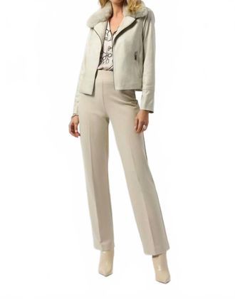 Joseph Ribkoff Foiled Suede Swing Jacket In Moonstone
