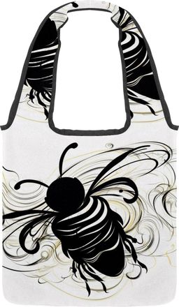 Generic 877821_4 Reversible Canvas Shoulder Tote - Double-Sided Print, 12oz Cotton, 27cm Drop, Fold-Flat Bag for Travel, Shopping, Street Outings