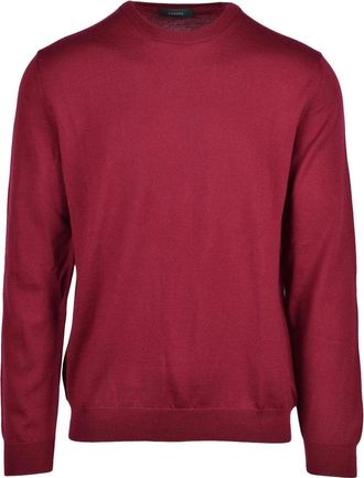 Zanone Red Virgin Wool Crewneck Sweater