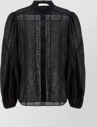 Zimmermann sheer lace trim puff sleeve shirt