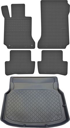 OEM Juego De Alfombrillas De Goma Para Coche Y Maletero Para Mercedes Clase C W204 Sed&aacute;n (diciembre De 2007 A Septiembre De 2014)