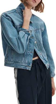 Rag & Bone Marie Denim Trucker Jacket in Everglade at Nordstrom, Size X-Small