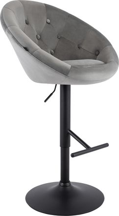 Clp Taburete De Bar London De Terciopelo Gris Negro