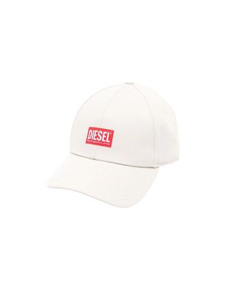 Diesel Mens Diesel Patch Logo White Cap - Size: M
