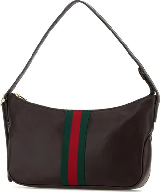Gucci Mens Lunetta Shoulder Bag Brown Leather