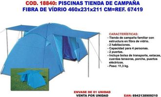Bestway Piscinas Tienda De Campa&ntilde;a Fibra De Vidrio 460x231x211 Cm 67419