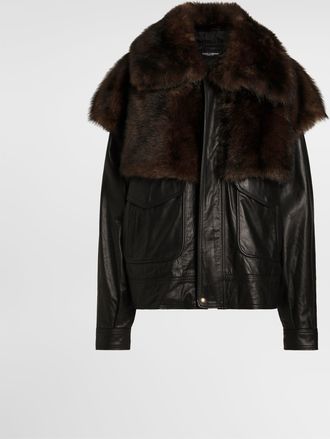Dolce & Gabbana Leather Jacket - Woman Coats And Jackets Black 40