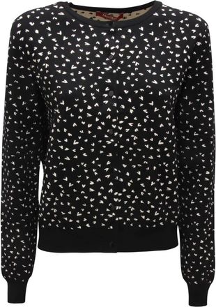 Max Mara Geribbelde Wollen Trui Studio Model - Dames - Ronde hals truien - Zwart - S - Wol - Truien & Vesten