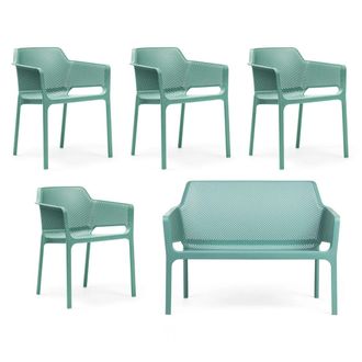 Nardi Net Bank + 4x Net Armlehnstuhl, salice