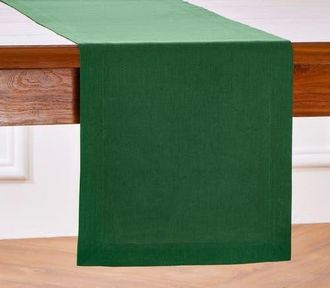 Solino Home Linen Table Runner for Dining Table, Holiday and Everyday Table Decor - Fete in Pine Green at Nordstrom, Size Xx-Small