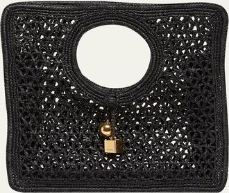 Jacquemus Le Petit Carre Raffia Top-Handle Bag