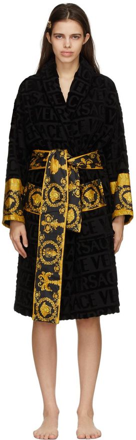 Versace Black I Heart Baroque Bath Robe from $540.00 - on