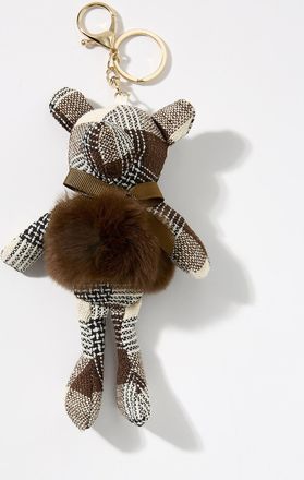 Simons Womens Tartan teddy bear keychain charm