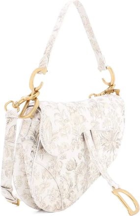 Dior Saddle Handbag with Strap Printed Leather Medium shoulder bag - Goud