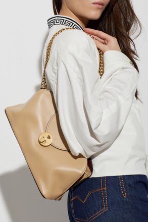 Versace Leather Bag, Womens, Beige