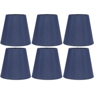 OEM 6 Pantallas De L&aacute;mpara De Tela Modernas Y Sencillas, Con Buena Transmisi&oacute;n De Luz, Para Bombilla E14, Mini L&aacute;mpara De Techo A3 02 Azul Oscuro -crezuo