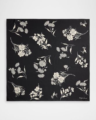 Ralph Lauren Collection Wild Rose Floral Silk Scarf