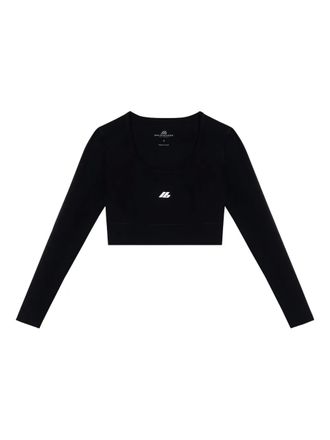 Balenciaga logo cropped top - Black