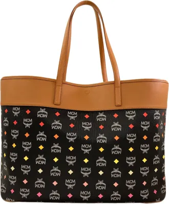MCM Mcm Black Brown Leather Tote Bag (Pre-Owned)