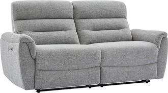 Vente-Unique Sof&aacute; de 3 plazas con relax el&eacute;ctrico en tejido texturizado gris BREVIO