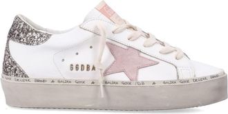 Golden Goose Hi Star White Pink Leather And Glitter WomaS Sneakers