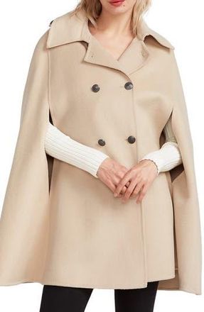 Belle & Bloom On My Mind Double Breasted Wool Blend Cape in Pale Oat at Nordstrom Rack, Size X-Small/small