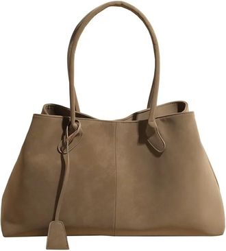 Generic Solid Color Fashionable Versatile Handbag Womens Large Capacity Shoulder Bag(Green-Type A)