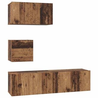Berkfield Home TV Unit Set 4 pcs Old wood 60 x 30 x 30 cm Engineered wood in Brown