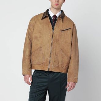 Needles Brown cotton zip jacket