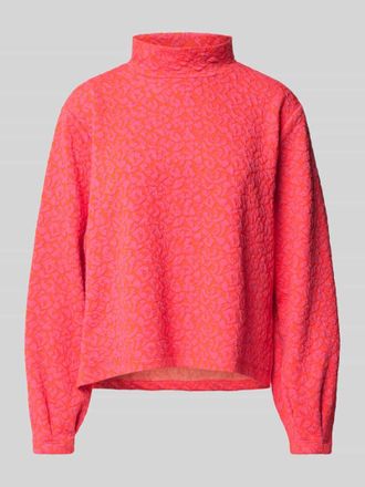 Ichi Longsleeve mit Stehkragen und Viskose-Anteil Modell HOELLY in Hellrot, Gr&ouml;&szlig;e M