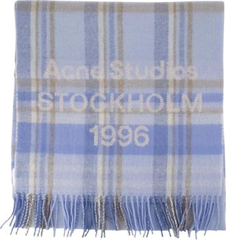 Acne Studios Winter Scarves, unisex, Multicolor, Size: ONE SIZE Check Logo Scarf - Wide