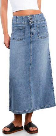Wash Lab Denim Norah Stretch Denim Maxi Skirt in Atlantic Blue at Nordstrom, Size 28