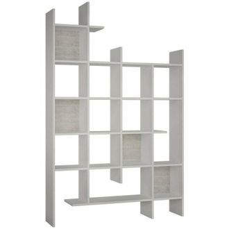 Dmora Estante Para Libros Dguidett, Estante De Oficina, Porta Libros M&oacute;vil, Biblioteca, 122x26h188 Cm, Blanco - Dmora