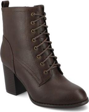 Journee Collection JOURNEE Baylor Lace-Up Boot in Brown Pu at Nordstrom Rack, Size 8.5