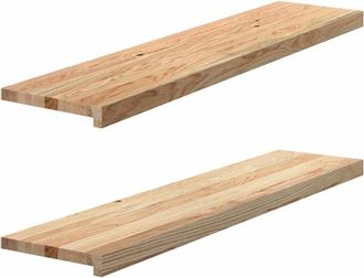 vidaXL Vidaxl - Davanzali 2 pz Non Trattati 110x25x2cm Legno Massello di Rovere