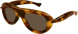 Bottega Veneta Sardine Aviator Zonnebril - unisex - Zonnebrillen - Bruin - 54 MM - Accessoires