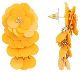 Lott. Gioielli Sequin Flower Waterfall Statement Earrings in Orange at Nordstrom
