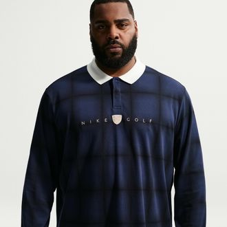 Nike Mens Fairway Fresh Dri-FIT Loose Long-Sleeve Golf Polo in Blue | II0772-410