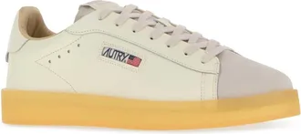 Autry Mens Ivory Leather Dallas Sneakers Leasuecrepmrshmrsh