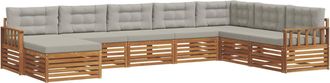 vidaXL Conjunto De Sof&aacute;s De Exterior 8 Uds. Gris Natural Y Claro Vidaxl