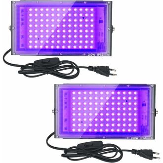 OEM [mai Usato]2 Pezzi 100w Uv Led Black Light Ip65 Impermeabile, Lampada Led Ultravioletta, Illuminazione DEffetto Per Acquario, Festa, Vernice Fluoresce