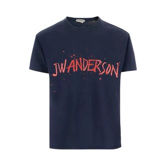 J.W.Anderson T-Shirts, male, Blue, Size: S Circular T-shirt