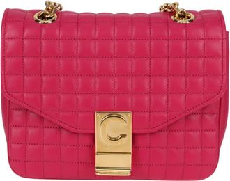 Celine C Bag Quilted Leather Pink Leather Bag (Pre-Owned)