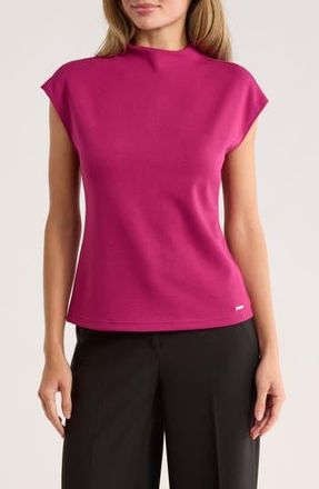 Calvin Klein Mock Neck Knit Top in Mulberry at Nordstrom Rack, Size Small
