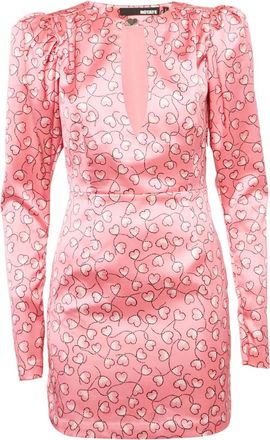 Rotate Satijnen mini-jurk met hartenprint - Roze